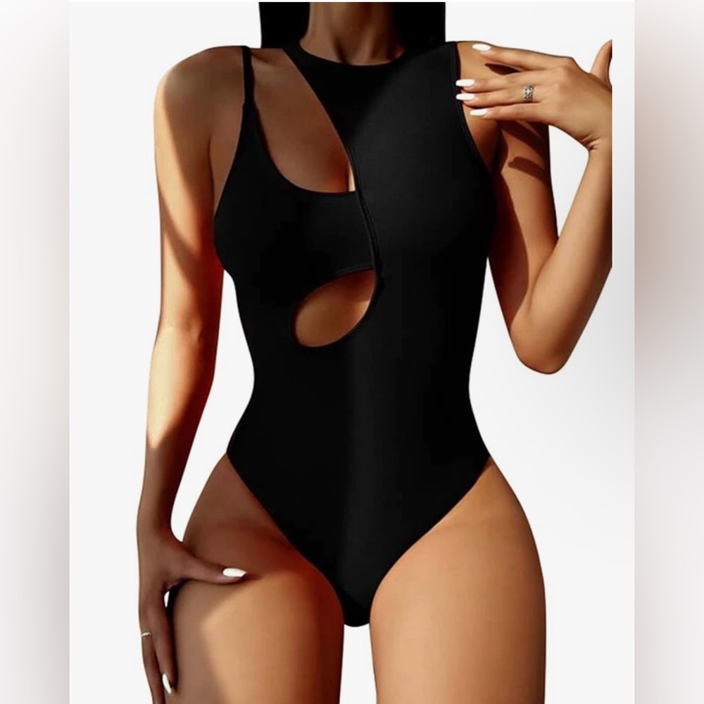 Hilinker Women's Cutout Swimsuit High Waisted Monikini One Piece Bathing Suit